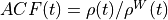 ACF(t) = \rho(t)/ \rho^W(t)